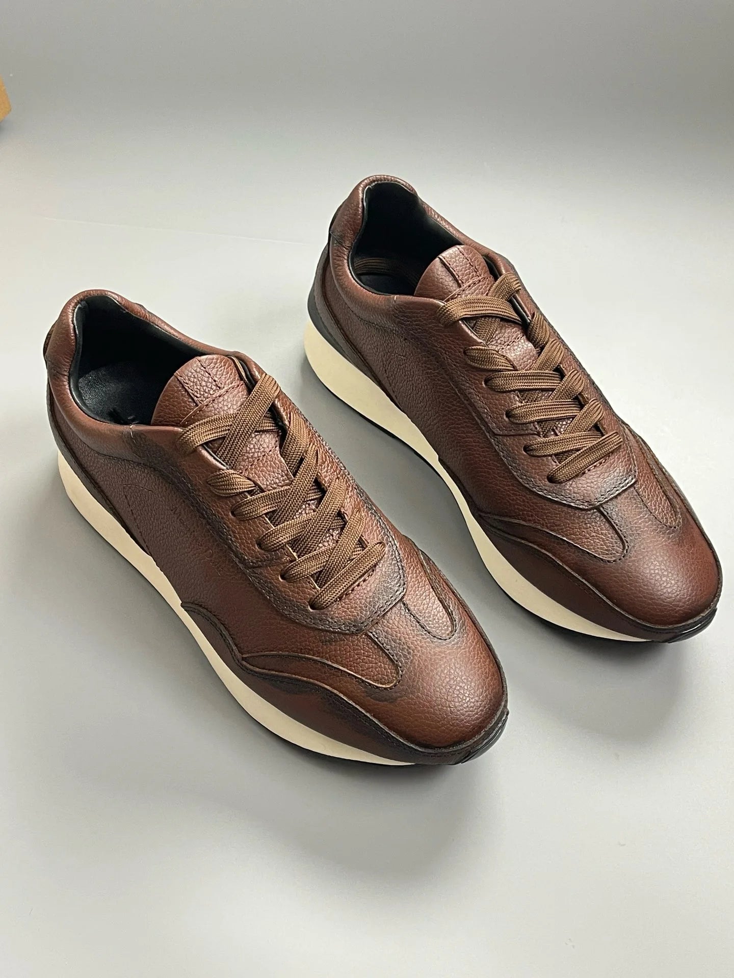 Baskets rétro en cuir véritable pour hommes, à lacets, chaussures de sport à l'offre elles optiques, confortables, polyvalentes, bonnes chaussures décontractées CommPiedmont, mode