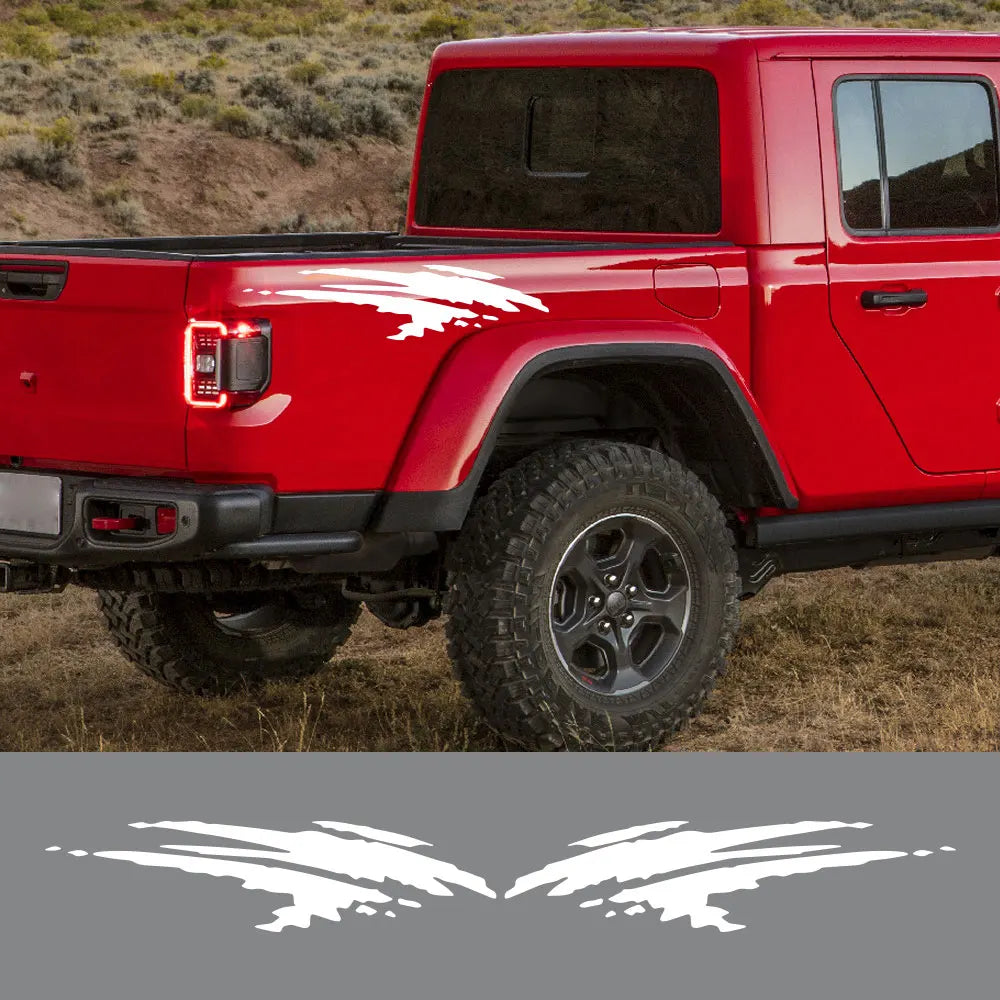 Autocollants latéraux de carrosserie de ramassage pour Jeep Gladiator JT, décalcomanies de décoration de Style éclaboussure, couverture en vinyle de voiture, accessoires de réglage automatique