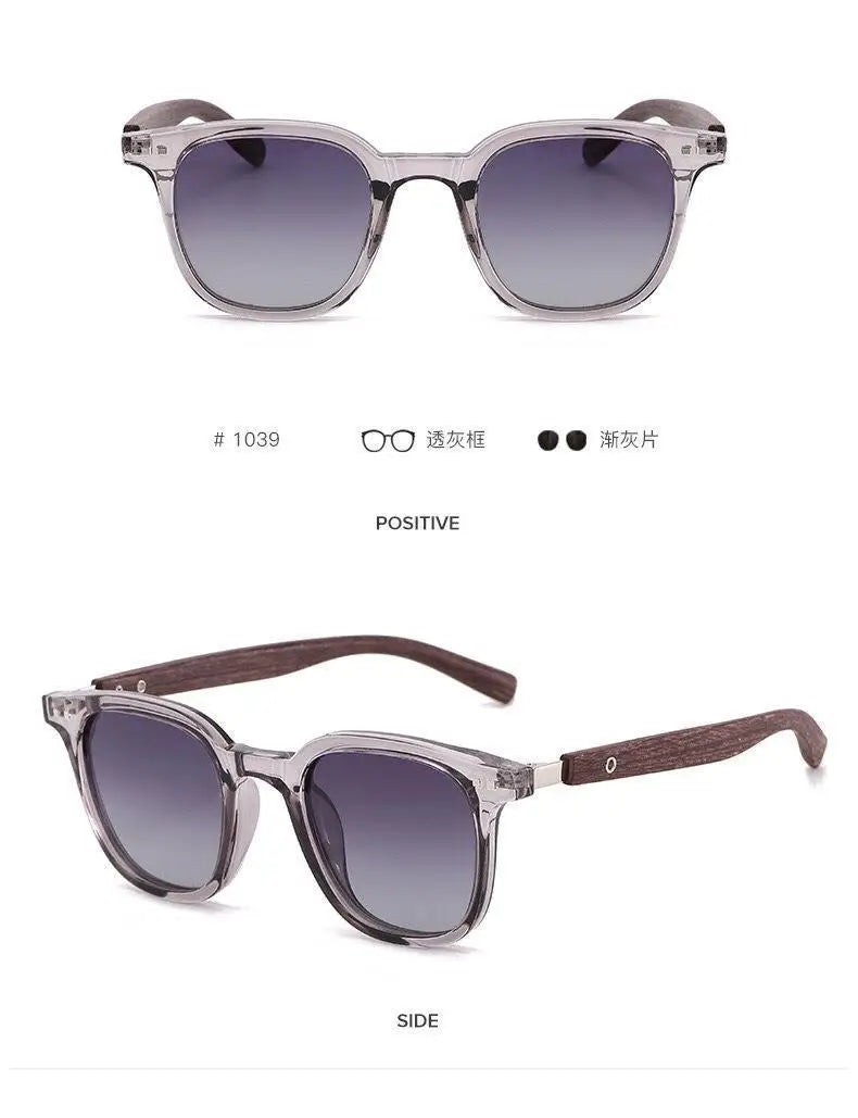Lunettes De soleil classiques à jambes miroir en Grain De bois pour hommes, petite monture carrée, lunettes De haute qualité pour femmes, UV400 Oculos De Sol