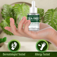 Sérum d'arbre à thé pour l'acné, soulagement végétalien, Non collant, peau claire et équilibrée pour apaiser, apaisant, irrité, hydratant, produit de soins pour la peau