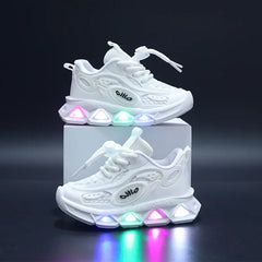 Chaussures pour bébés, baskets lumineuses et maladroites pour garçons et filles, petites et moyennes tailles, à semelles souples, nouvelle collection printemps-automne 2023