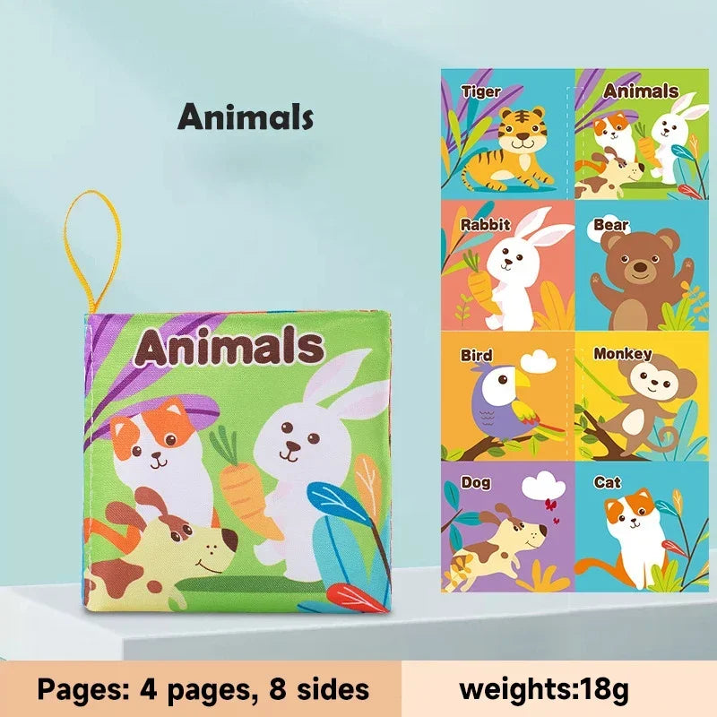 Livre de grillades doux pour enfants, jouets pour enfants précoces, son de bruissement, fruits, nombres d'animaux, moyens de transport alimentaires