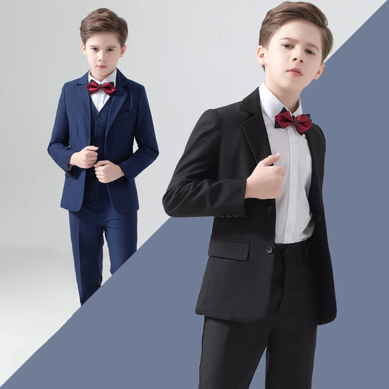 Children's Wedding Show Suit, Formal Suit, Blazer, Jacket, Pants, Bow Tie, 3 Pieces
