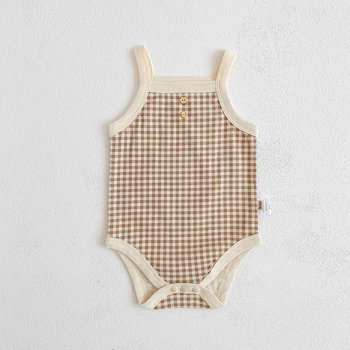 Été nouveau-né bébé filles sans manches fronde Plaid tenues coton doux combinaisons infantile enfants vêtements de sport body