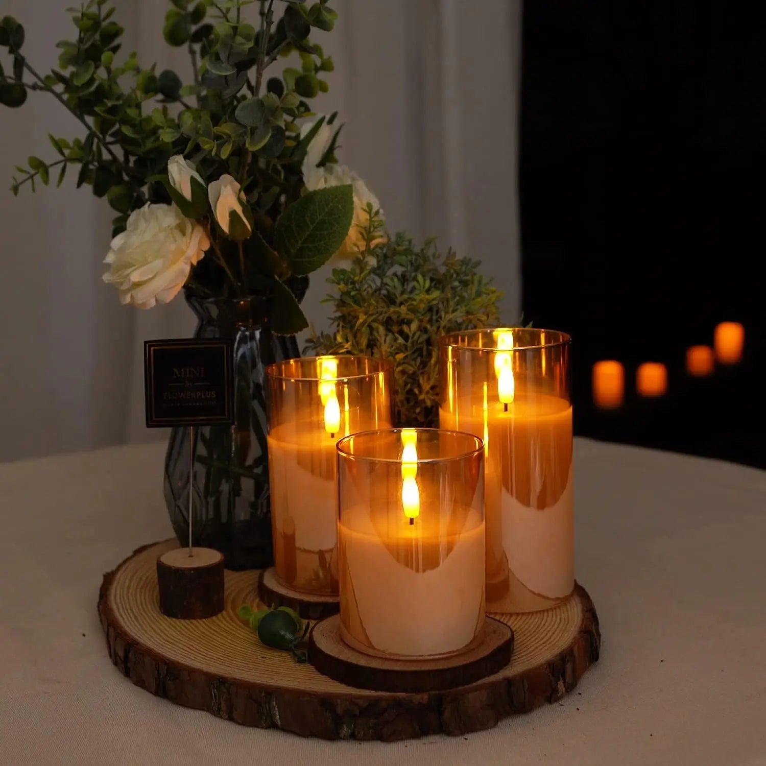 Bougies sans flamme 3D wick bougie LED électrique à piles avec télécommande pour fête hôtel mariage décoration d'anniversaire