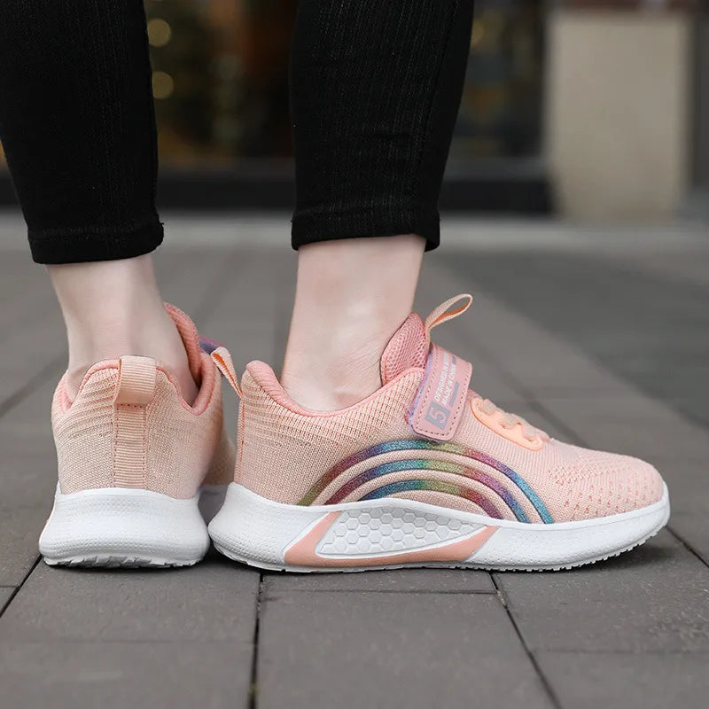Nouveau Design rouge formateurs chaussures pour enfants filles confortable plate-forme fille chaussures de sport grande taille 38 enfants baskets de course