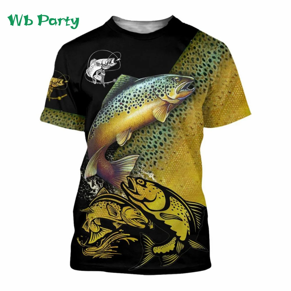 Camisas para hombre, camiseta gráfica con estpado de peces, camiseta de manga corta para hombre, camisetas con gráficos