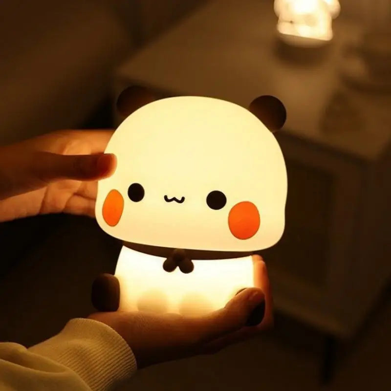 Mignon Panda veilleuse LED Squishy nouveauté Animal tactile lampe de nuit 3 Modes Dimmable bébé enfants chambre veilleuse Pat lampe
