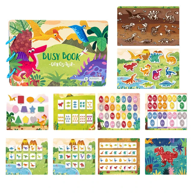 Montessori busy book for toddlers, educational toys for babies, quiet book, animal numbers, matching puzzle