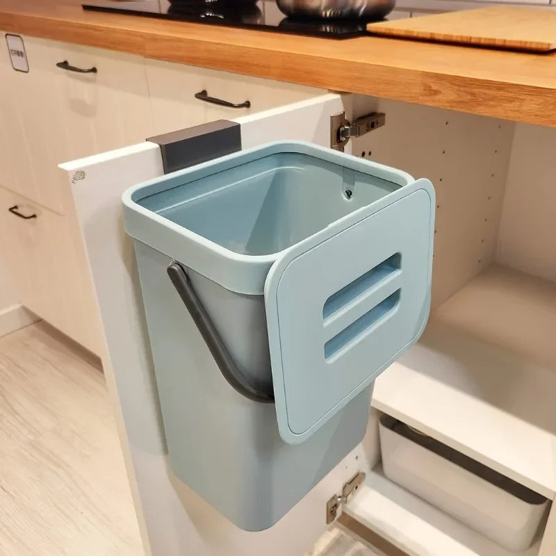 Poubelle de cuisine, petit poubelle de compost de comptoir avec couvercle, récipient de sucettes alimentaires sans odeur, poubelle murale