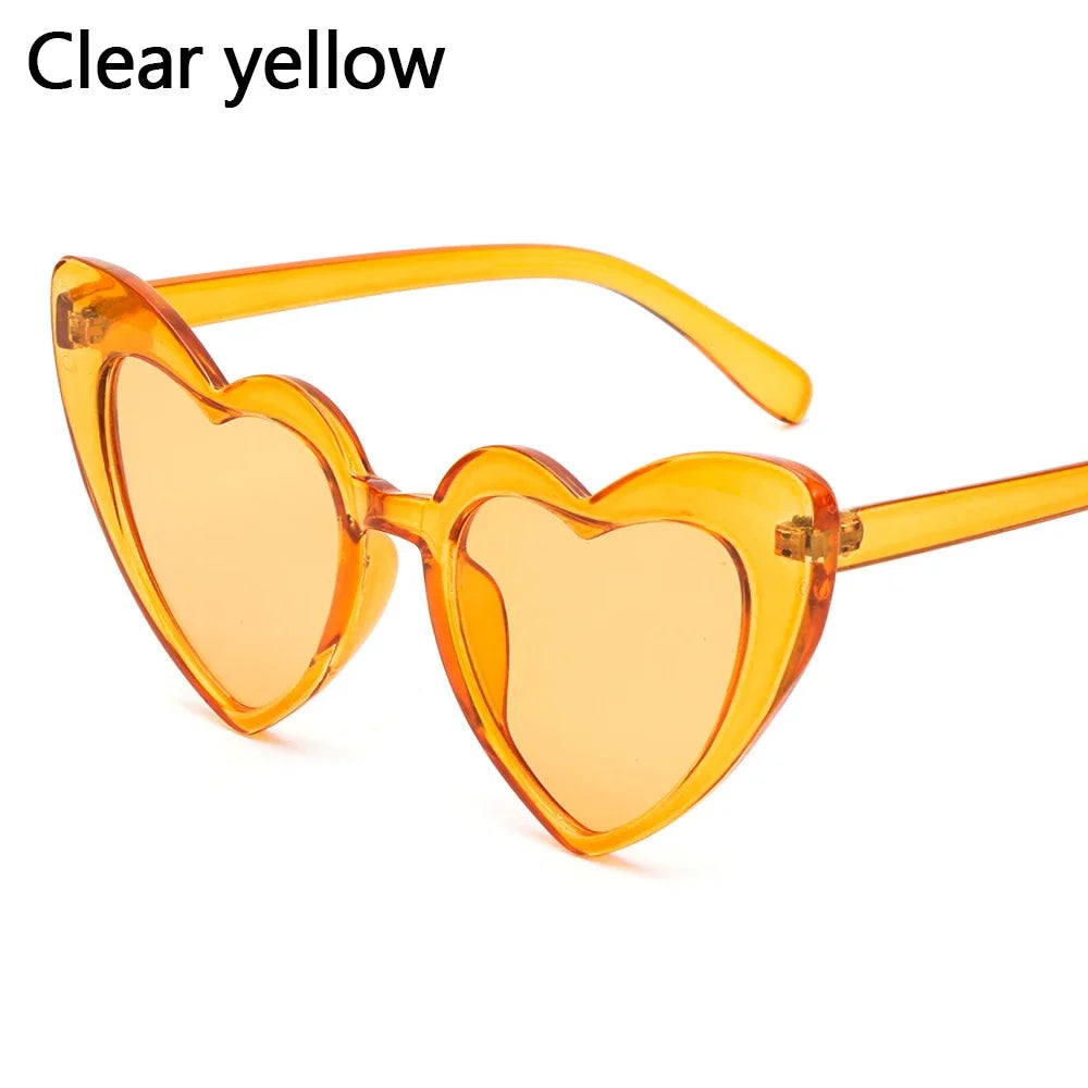 Lana del rey-Lunettes de soleil en forme de cœur pour femmes, lunettes de soleil rétro, lunettes de protection UV400, grand cadre, effet d'amour, luxe, 1PC