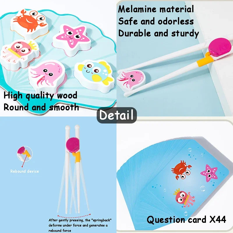 Montessori Pet Feeding Toys, Clip Bead Puzzle Game, Wooden Interactive Play House, Early Education, Fine Motor Skills Educational Toys