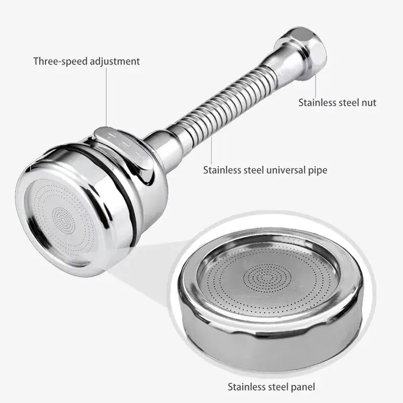 BAOKEMO buse de robinet robinet d'évier de cuisine Booster tête de pulvérisation 3 Modes de sortie d'eau Rotation à 360 degrés