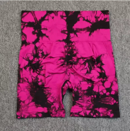 Short de Yoga Tie-Dye pour femmes, short de sport à haute élasticité, Push Up, course à pied, entraînement, Fitness, Leggings de sport courts pour femmes