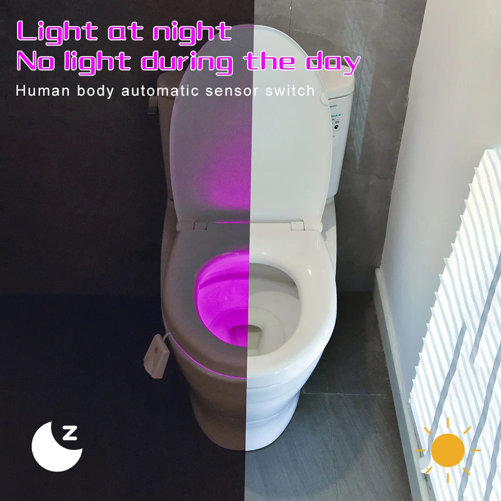 Capteur de mouvement intelligent veilleuse projecteur LED lumières de toilette USB Rechargeable lampe de pied colorée applique murale pour salle de bain couloir