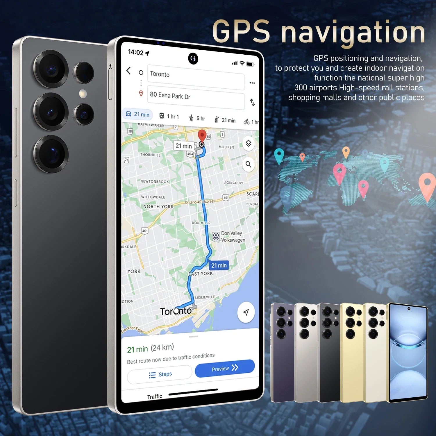Vision mondiale S25 Ultra Smartphone 5G Android 12 8GB RAM 512GB ROM 6.8 pouces téléphone 1920x1080HD 24 + 48MP 4 5G réseau téléphones mobiles