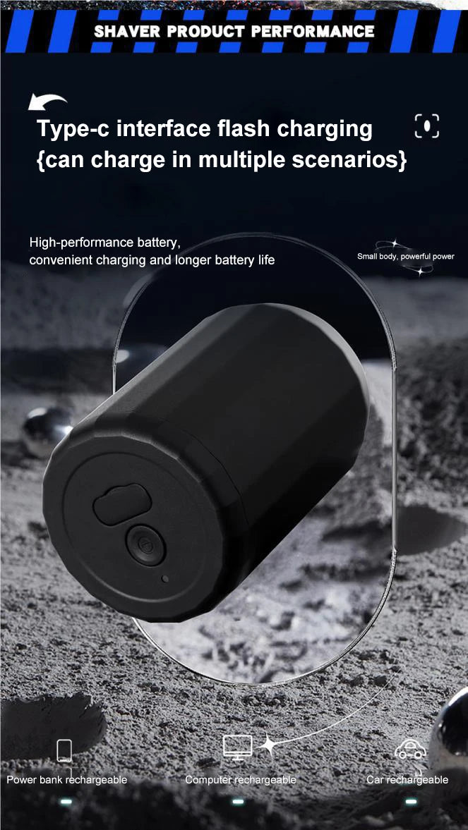 Mini rasoir électrique Portable et étanche, rechargeable, type-c, forte, haute vitesse, longue Endurance, adapté humide et sec, nouveauté 2025
