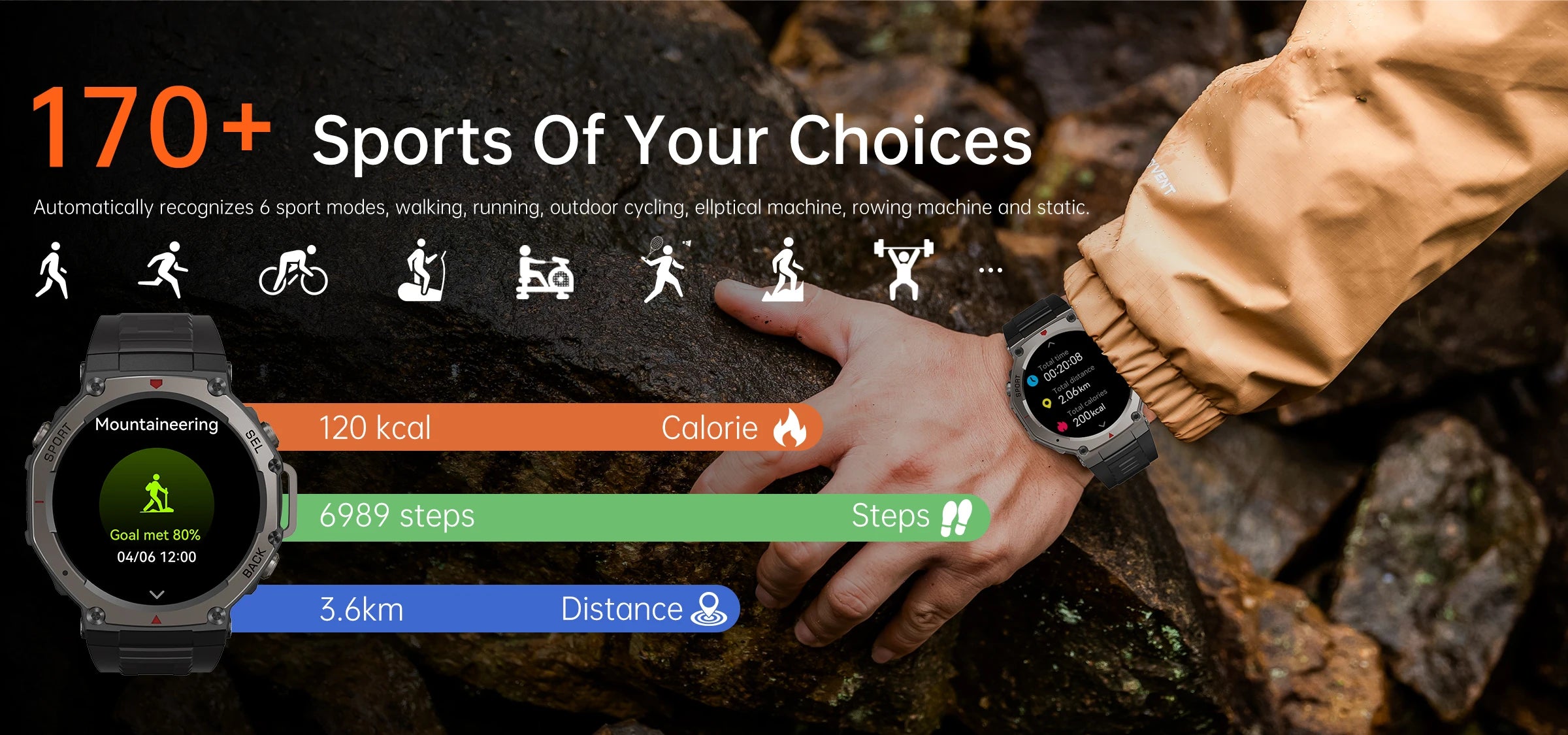 T-rex 3 Ultra GPS montre intelligente intégré double bande GNSS boussole altimètre barométrique 5ATM IP69K étanche AMOLED appel Smartwatch