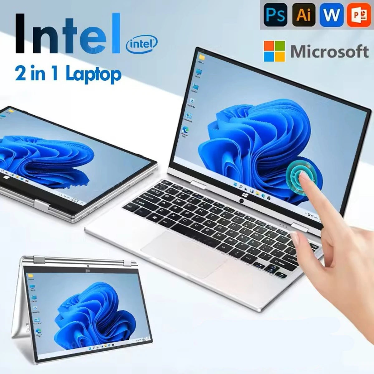 11.6-inch touchscreen 2-in-1 laptop Windows 11 Pro Intel N4020 tablet PC computer 8GB DDR4 128GB 256GB 512GB SSD study laptop