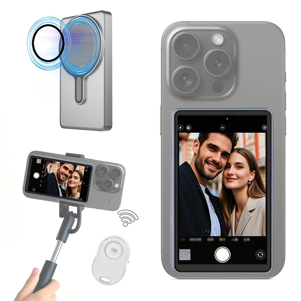 Smartphone moniteur magnétique écran projecteur téléphone caméra arrière Selfie pour Vlog enregistrement vidéo en direct pour Android iPhone