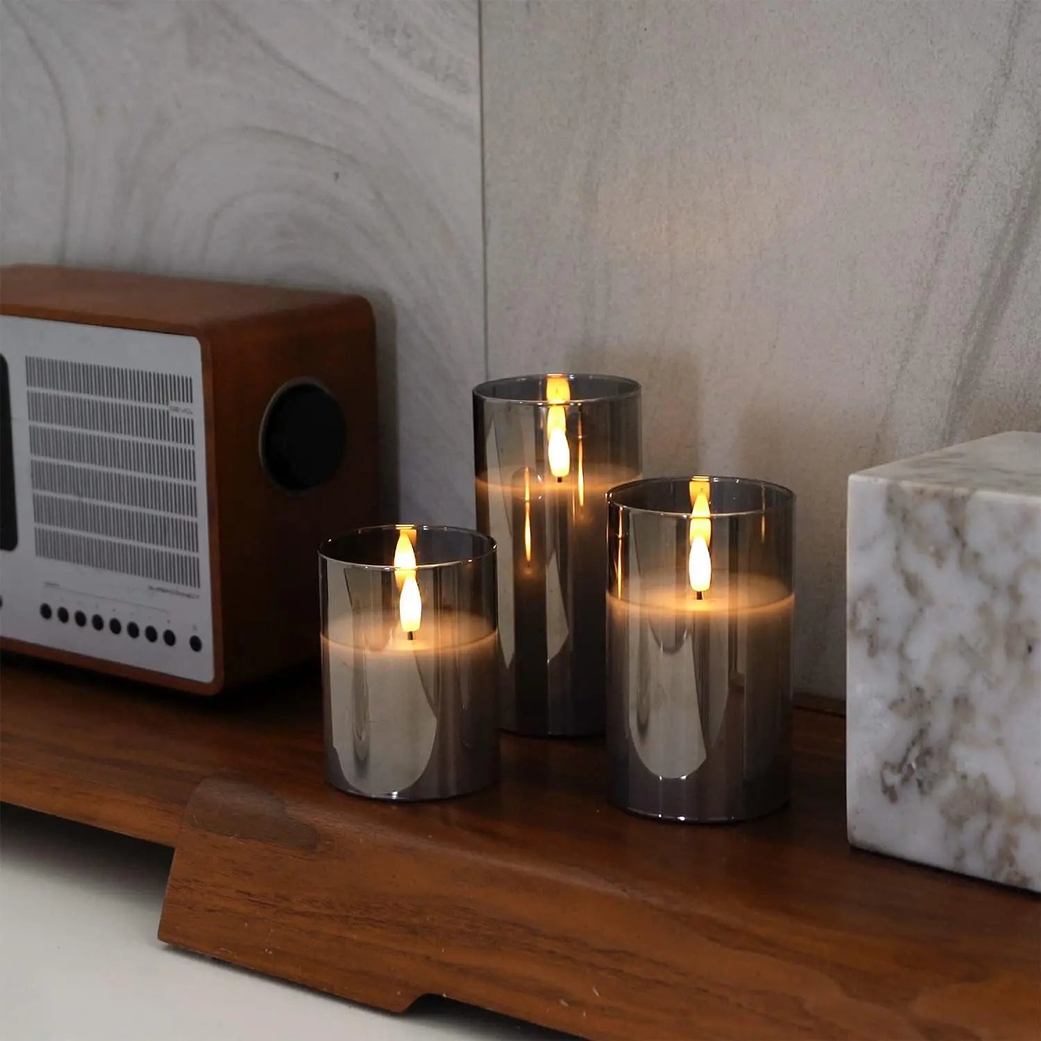 Bougies sans flamme 3D wick bougie LED électrique à piles avec télécommande pour fête hôtel mariage décoration d'anniversaire