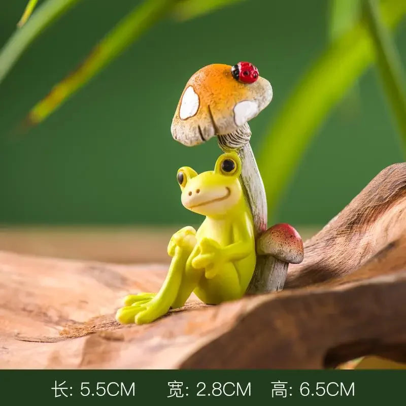 Simulation de fée de grenouille animale, Mini ornement en résine, décoration de jardin, Figurines miniatures, Micro paysage, Terrarium, cadeau artisanal
