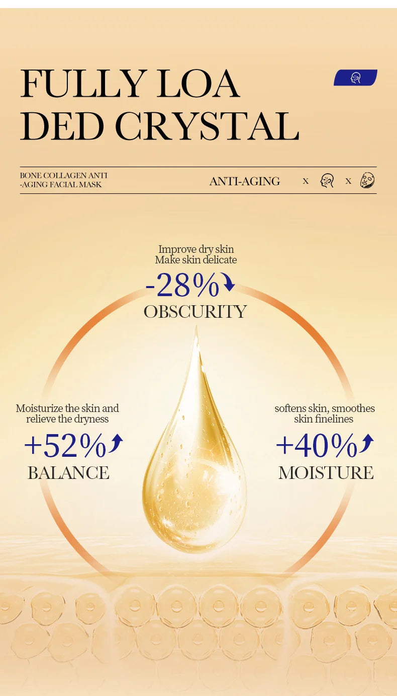 Masque Facial Anti-rides au collagène, 10 pièces, Anti-vieillissement, estompe les ridules, peau ferme, hydratant, éclaircissant, soins de la peau, cosmétiques coréens