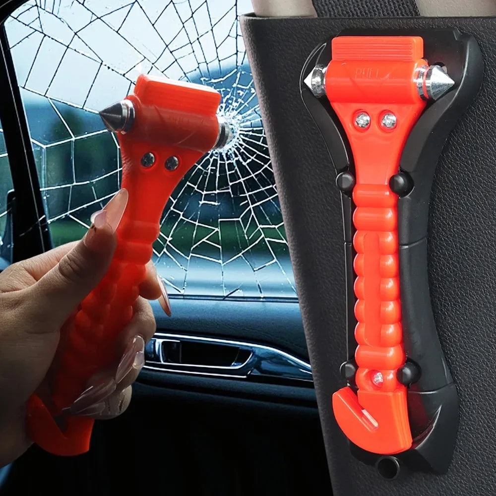 Marteau d'évacuation d'urgence 2 en 1, marteau de sécurité en acier au carbone de haute dureté, coupe-ceinture de sécurité pour camion automobile et Bus