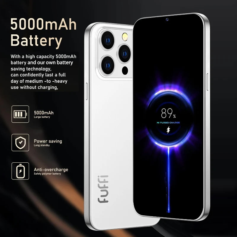 Vision mondiale 17 Pro Max Smartphone 5G Android 12 8GB RAM 512GB ROM 6.3 pouces téléphone 2280x1080HD 24 + 48MP 4 5G réseau téléphone portable