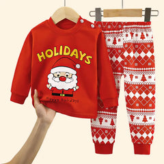 Ensembles de noël pour enfants, vêtements en coton à manches longues pour garçons et filles, hauts et pantalons, costumes pour arbre de noël, automne et hiver
