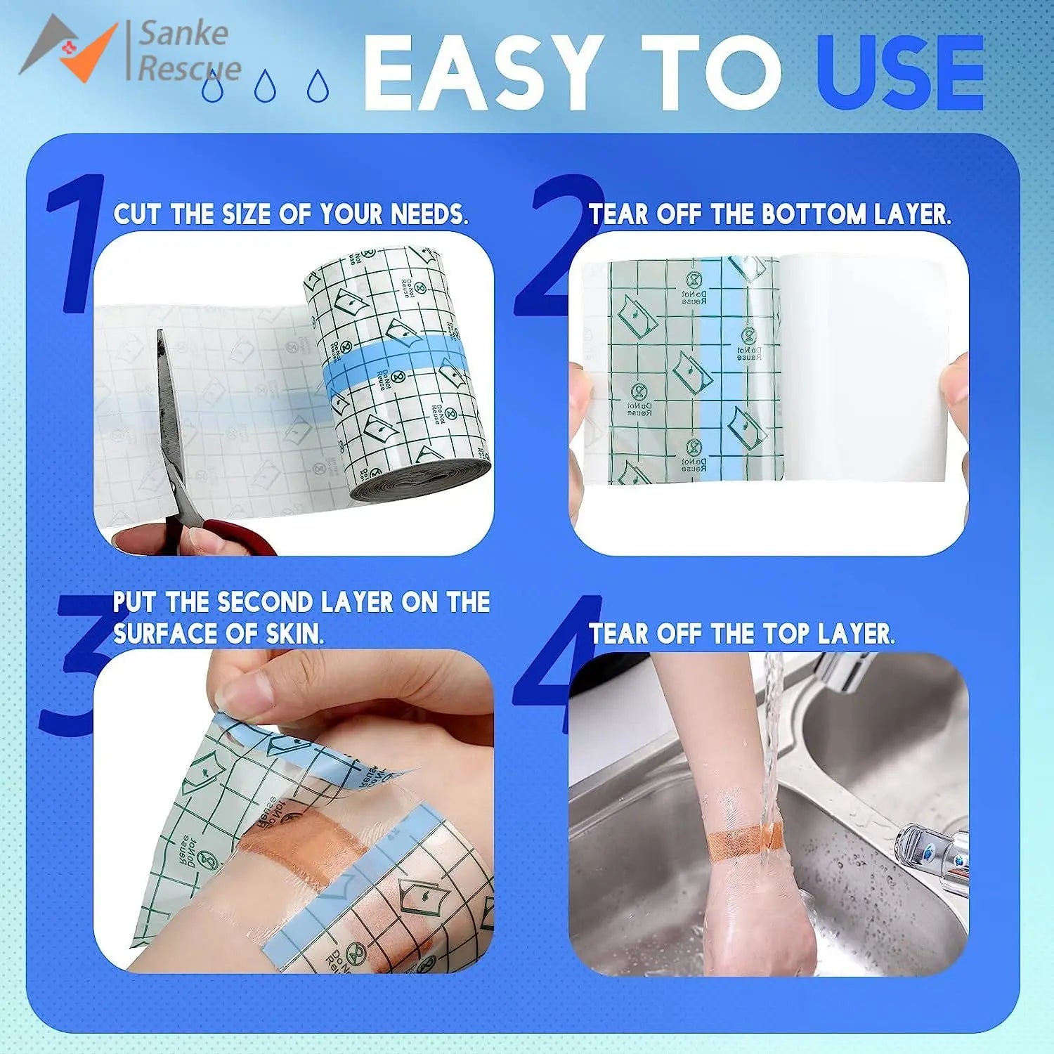 Rouleau de bandage imperméable pour tatouage, soins post-partum, Film Transparent, pansement, guérison de la seconde peau, adhésif Transparent de protection pour tatouage