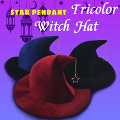 Chapeau de sorcière d'halloween pour enfants et adultes, avec motif étoile mon, chapeau de magicien, Costume de Cosplay, accessoires de déguisement amusants pour fête d'halloween