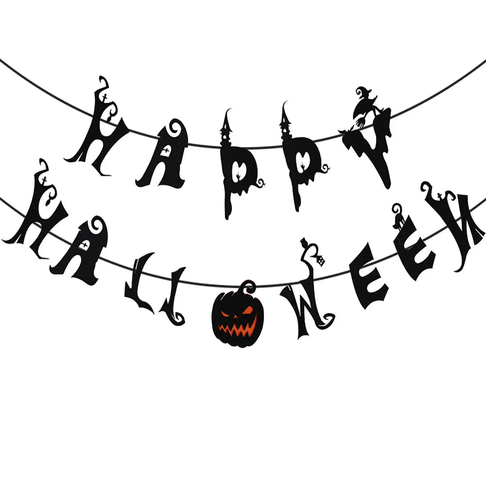 Decorative banners for Halloween parties, non-woven banners, stage setup supplies, festive hanging decorations