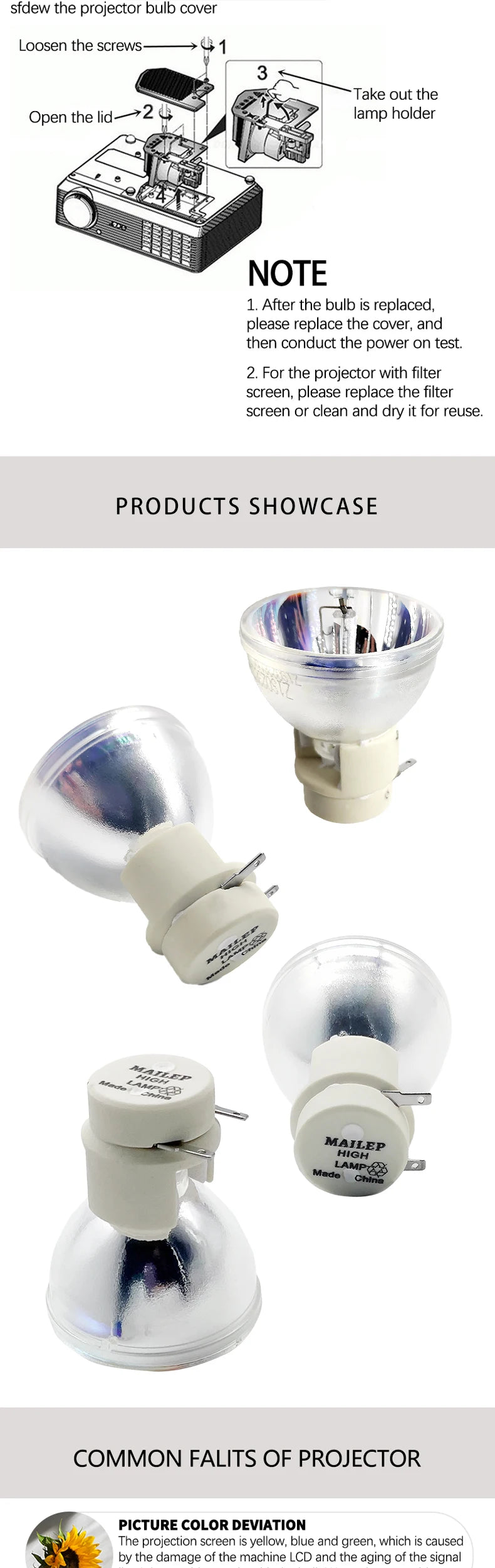 A + qualité Mailepu remplacement lampe de projecteur ampoule lampe de projecteur avec boîtier epson ELPLP50 ELPLP54 ELPLP58 ELPLP60 ELPLP67