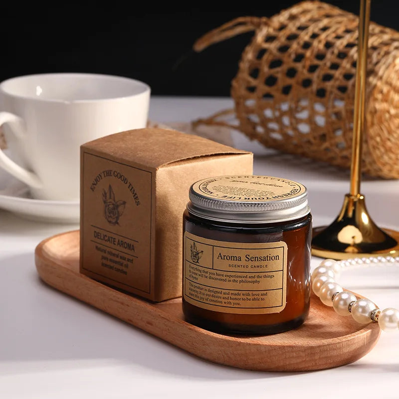 Aromatic, smokeless scented candle, handmade soy candle, warnings below, glass cup, home decoration, festival, wedding, birthday party gift