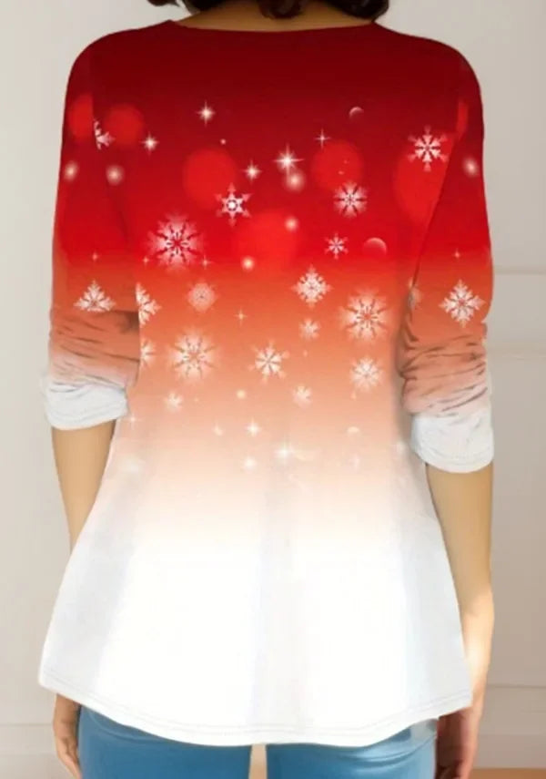 Arbre de noël femmes t-shirt mode col rond à manches longues hauts chemises impression 3D décontracté Harajuku femme grande taille vêtements