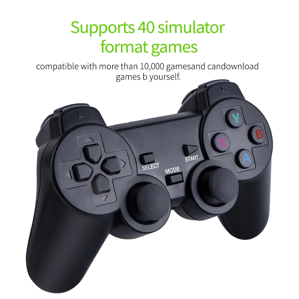 2.4G Video Game Console, Dual Wireless Controllers, 4K Game Stick, 20000 Games, 64GB/32GB Storage, Retro Games for PS1/GBA Boy, Christmas Gift
