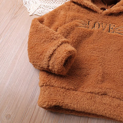 Humor ours garçons et filles automne et hiver nouveau chat brodé fourrure mignon maison fourrure ensemble robes tenue décontractée 2-6Y