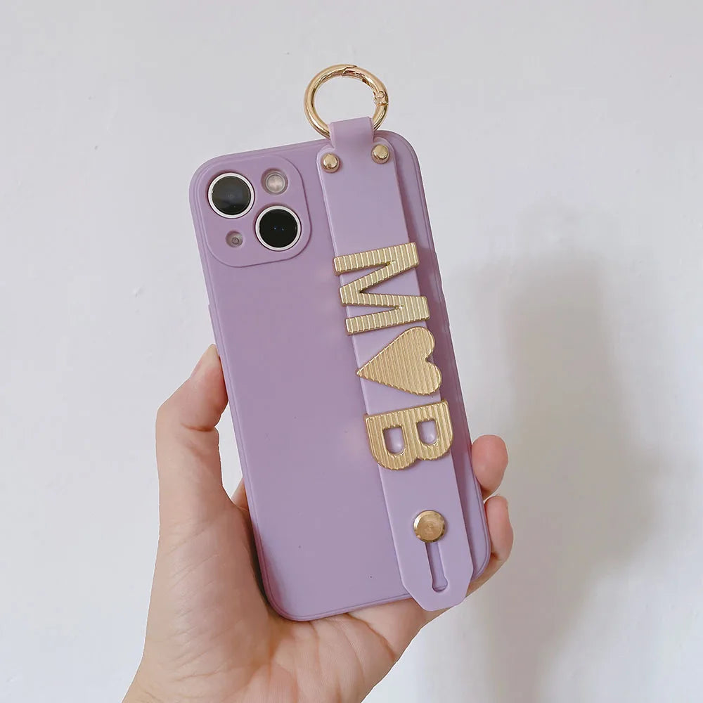 Funda Personalizadas nom étui avec sangle et chaîne coque de téléphone pour iPhone 15 11 12 17 16 13Pro Max 14 pro max couverture personnalisée