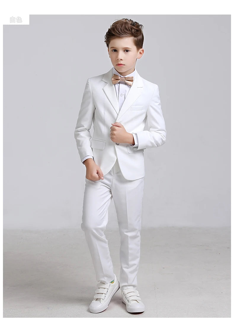 Formal suit for boys, for weddings, white party blazer, trousers, christening outfit, children's suit, prom tuxedo set for men and teenagers