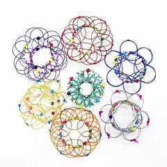Jouets éducatifs Fidget pour enfants et adultes, panier de fleurs de décompression Mandala et anneau en acier, cadeau sensoriel d'halloween et de noël