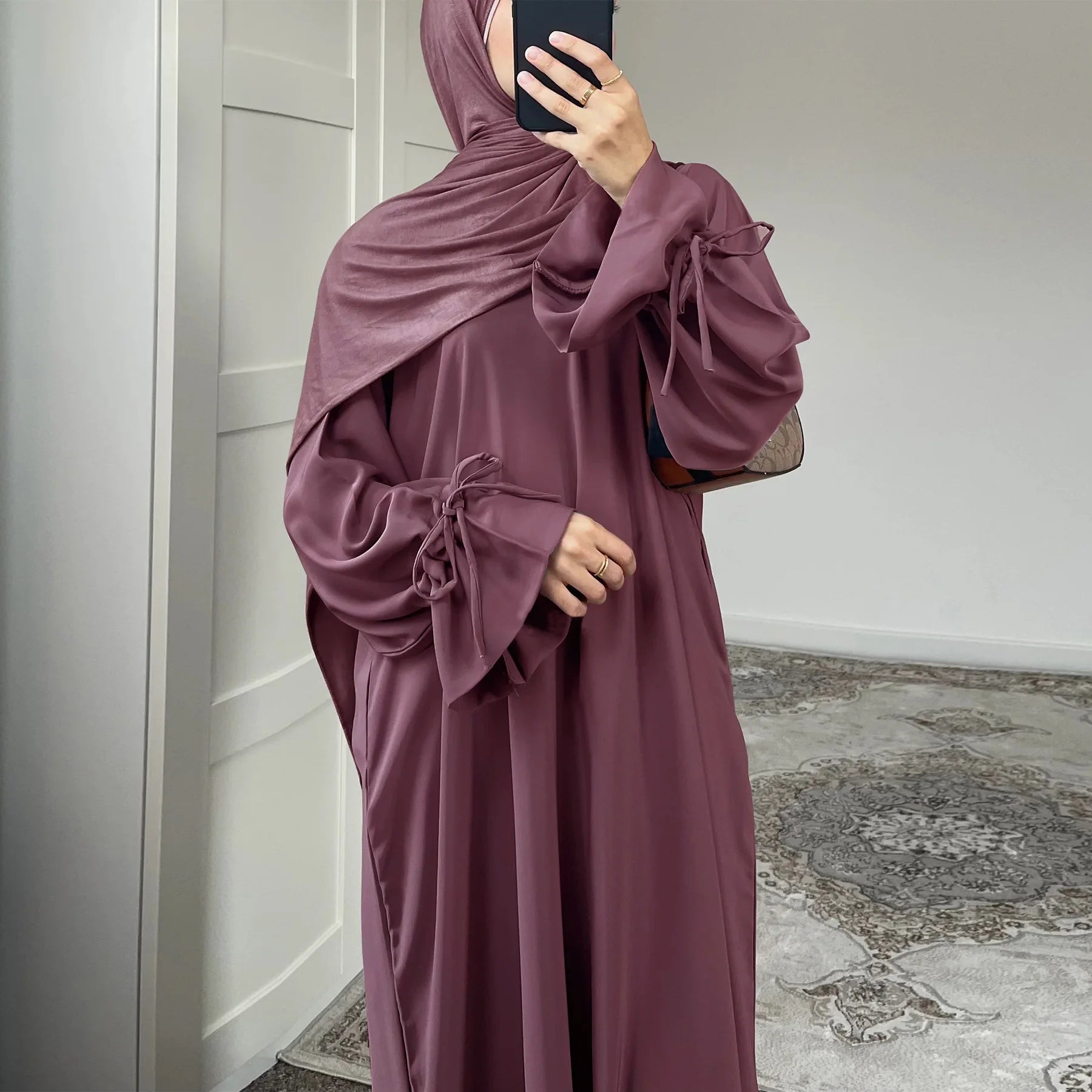 Abaya-Robe de Couleur Unie pour Femme Musulmane, Vêtement d'Église Islamique, Élégant, à la Mode, pour Ramadan Arabe, Dubaï, Turquie, 2025