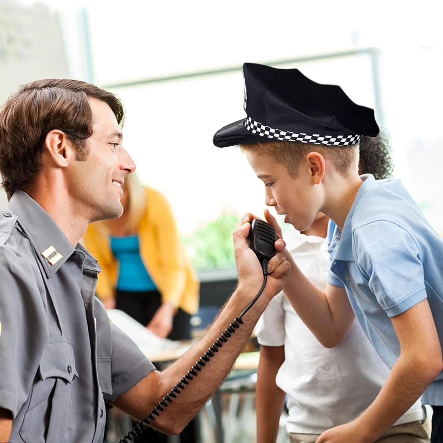 Chapeau de police pour enfants Chapeau pour enfants Couvre-chef Costume pour enfants Chapeau de police pour carnaval Vacances Performance sur scène Anniversaire Fantaisie Dres