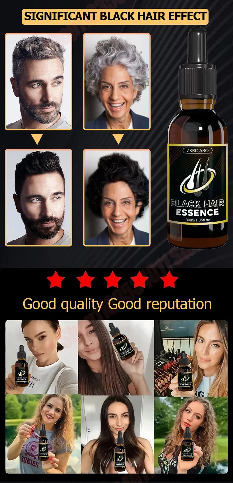Réparer l'écologie originale des cheveux noirs