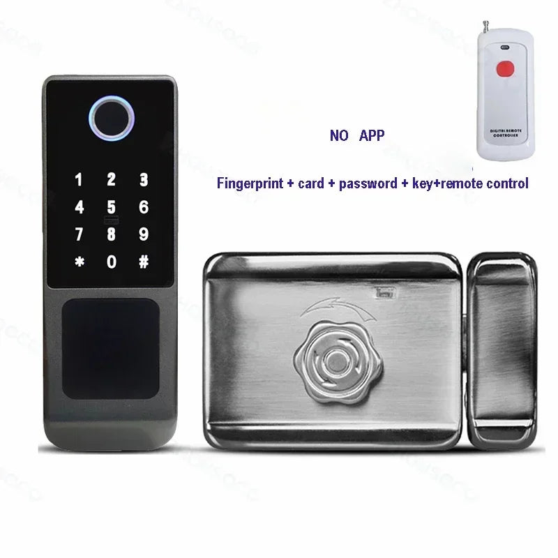 Serrure de porte intelligente électronique sans clé, serrure à empreintes digitales, étanche, Tuya, télécommande WiFi, Bluetooth, carte d'application TTLock, code numérique