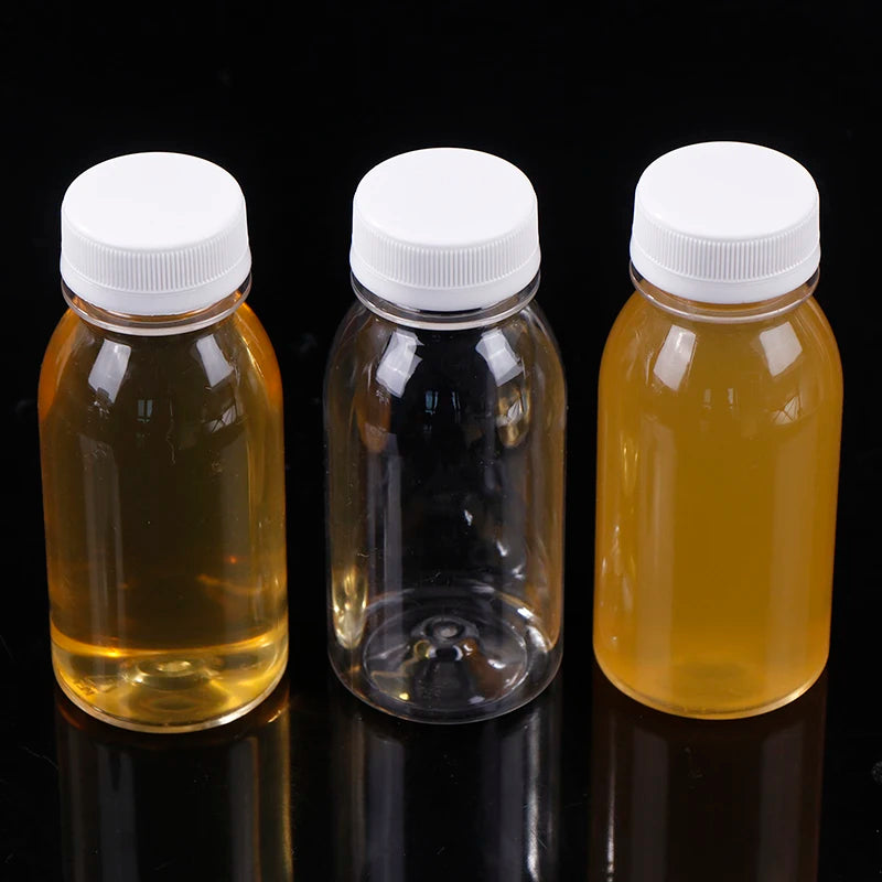 Bouteille d'eau en plastique transparente pour enfants, bouteille de jus, bouteille de lait en l'horloge, bouteille de boisson avec couvercle, portable AfricWater HI, 200ml, 6 pièces