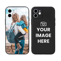 Étui de téléphone avec images personnalisées pour iPhone, coque souple en Silicone noir avec Photo personnalisée pour anniversaire 17 16