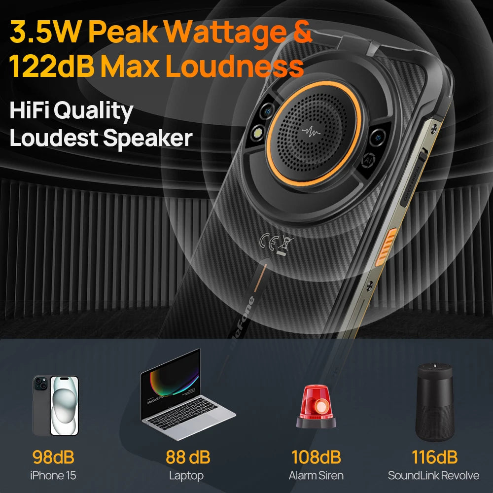 Ulefone-Smartphone Power Armor 16S, téléphone robuste et étanche, NDavid, 16 Go + 128 Go, appareil photo 50MP, 9600mAh, Android 13, Global