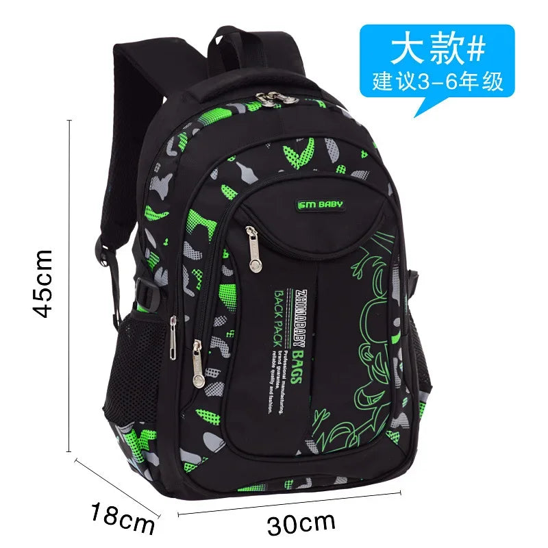 SR-Sac à Dos d'École Primaire Étanche pour Garçon, Cartable de Livres, Orth4WD