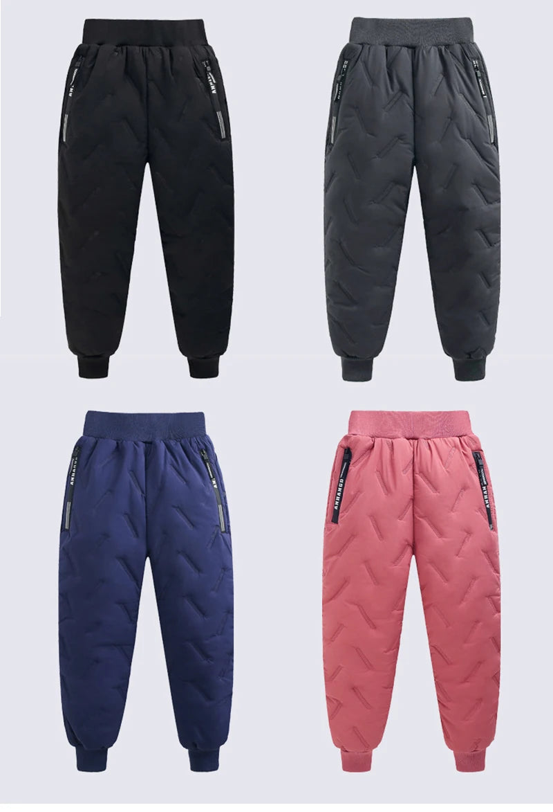 Filles hiver chaud mode cachemire coton pantalon pour garçons âgés de 3 à 12 ans enfants décontracté imperméable épaissir pantalons de survêtement vêtements pour enfants